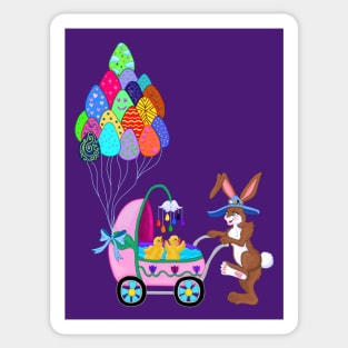 Easter Bunny and Chicks Baby Carriage Stroll Sticker